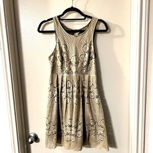 Free People Beige and Blue Mini Dress